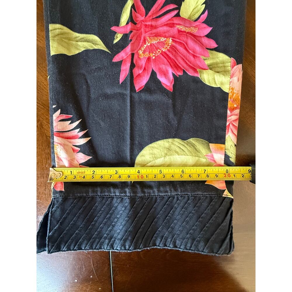 Tommy Bahama Floral Cropped Pants Womens Size 8 Navy Tropical Boho Bloom Stretch - Picture 5 of 7